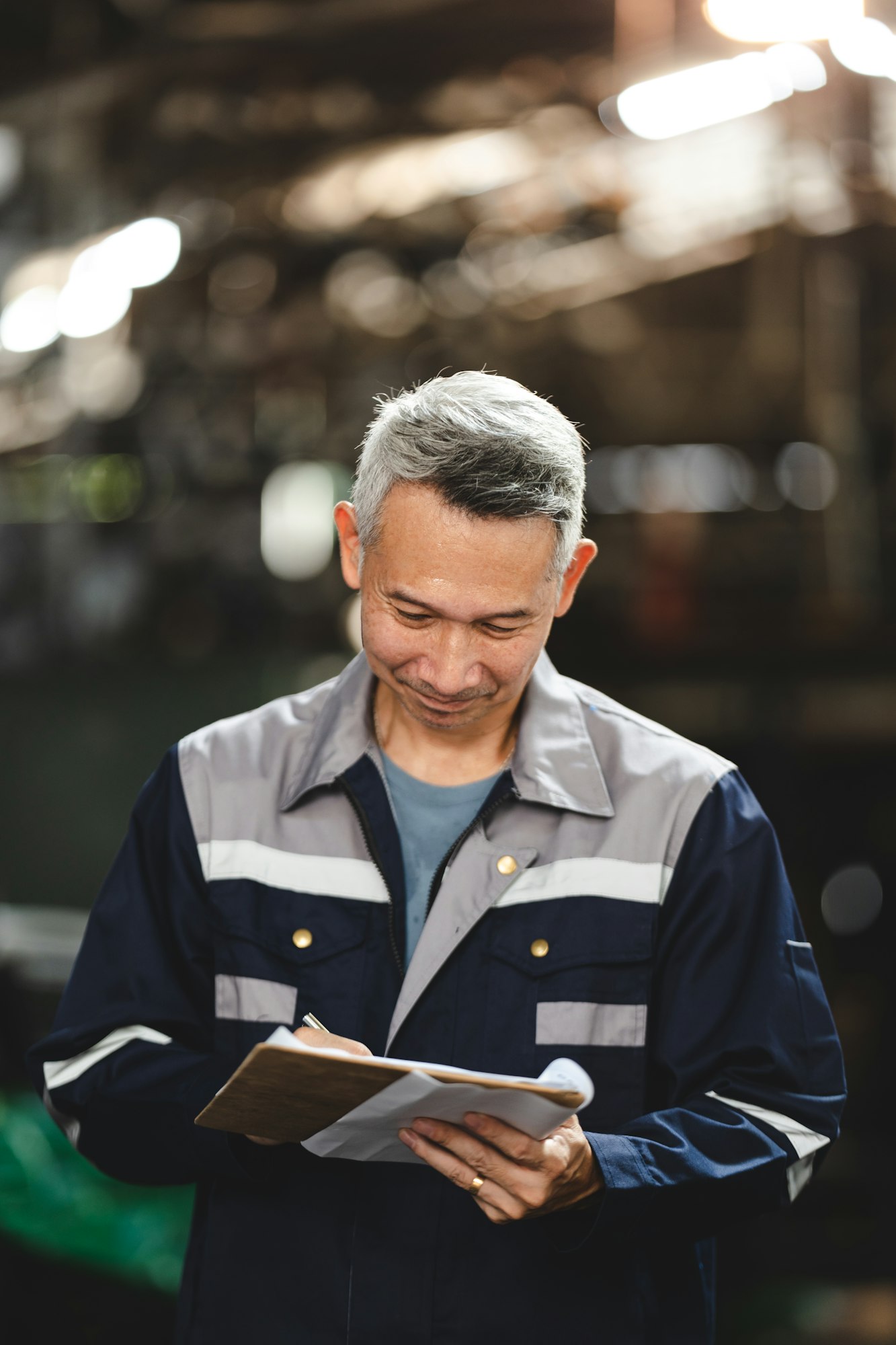 customer making inspection check to a car engine repair occupation job at garage service